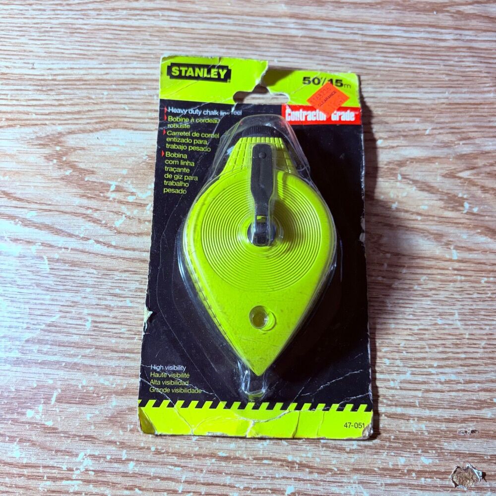Stanley Contractor Grade Chalk Line Moc Yellow New On Card